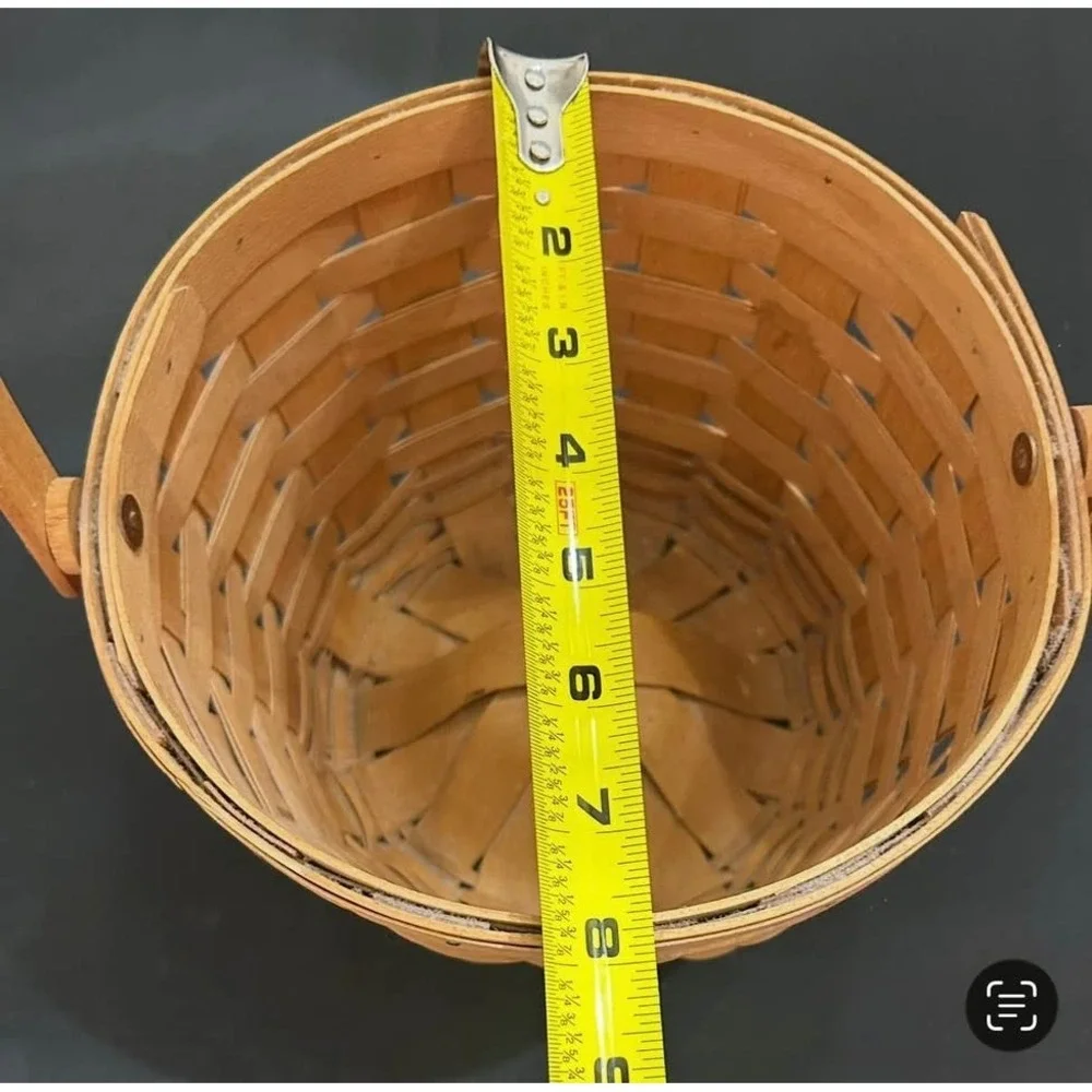 1995 Longaberger Small Gathering Basket Swing Handle Handwoven USA Basket EUC